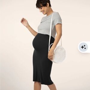 Kindred Bravely - Size XL Maternity Bamboo Ribbed Black Women's Skirt